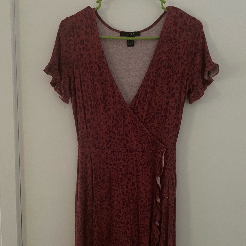 Forever 21 cheetah print wrap dress